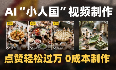 爆款1000W+播放微縮景觀迷你小人國AI視頻0成本制作全流程教學(xué)