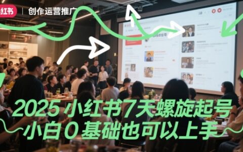 2025小紅書7天螺旋起號，小白0基礎也可以上手