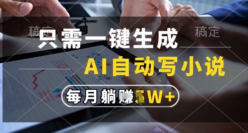 只需一鍵生成,AI全自動寫小說,可一鍵生成120w字,每月躺著收益過1w+【揭秘】