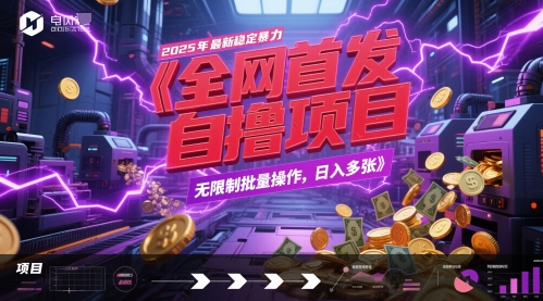 全網首發，2025年最新穩定暴力全自動自擼項目，無限制批量操作，日入多張【揭秘】