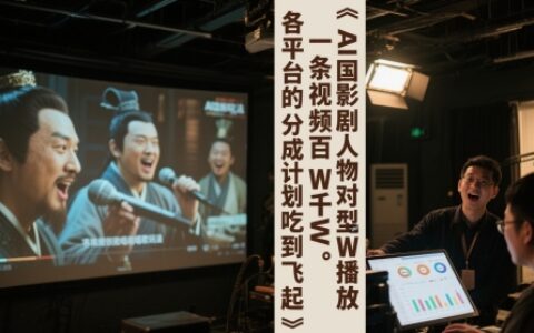 AI三國影視劇人物對口型唱歌玩法，一條視頻百W千W播放，各平臺的分成計劃吃到飛起