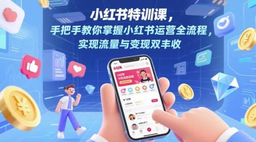 小紅書特訓(xùn)課，手把手教你掌握小紅書運(yùn)營全流程，實(shí)現(xiàn)流量與變現(xiàn)雙豐收