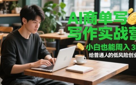 AI商單寫作實戰(zhàn)營，小白也能周入3k+，給普通人的低風險創(chuàng)業(yè)課
