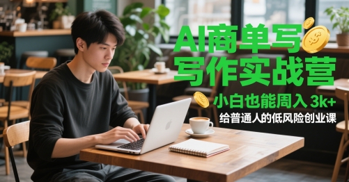 AI商單寫作實戰營,小白也能周入3k+,給普通人的低風險創業課