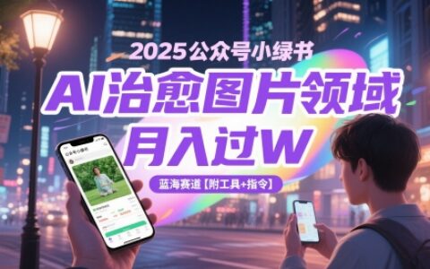 2025公眾號小綠書AI治愈圖片領域，月入過W，藍海賽道【附工具+指令】