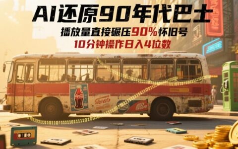 AI還原90年代巴士，一幀就讓70后淚崩，播放量直接碾壓90%懷舊號，每天操作十分鐘，日入四位數