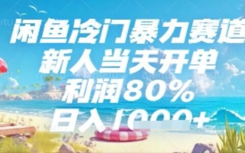 閑魚冷門暴力賽道，新人當天開單，利潤80%，日入幾張，長期可做【揭秘】