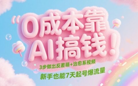 0成本靠AI搞錢！3步做出反差萌+治愈系視頻，新手也能7天起號爆流量