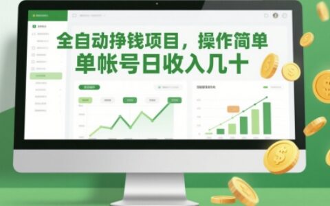全自動掙錢項目，操作簡單，單帳號日收入幾十