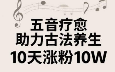 古法五音養生教程，五音療愈的視頻的制作方法，2-4小時就能學會，作者10天漲粉10W
