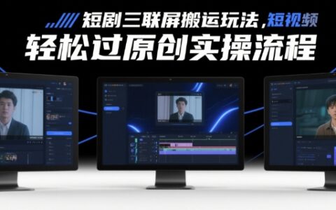 短劇三聯屏搬運玩法，短劇搬運輕松過原創實操流程