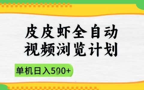 2025皮皮蝦全自動視頻瀏覽計劃，單機日入5張+新手小白直接開干【揭秘】