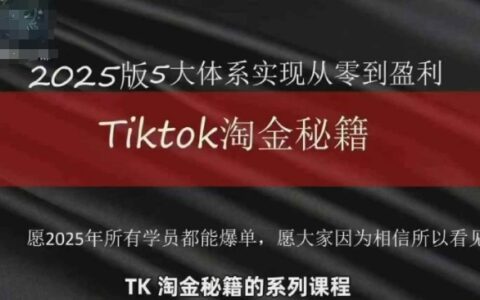 TikTok跨境2025淘金秘籍，?2025TikTok從0到盈利變現