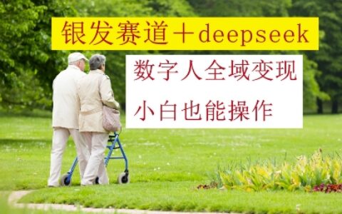 銀發賽道+deepseek數字人全域變現，小白也能操作
