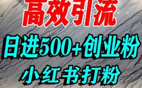 怎么打創業粉？小紅書預算3000項目推薦引流精準創業粉，單人操作日引500+精準創業粉