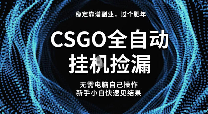【穩定副業】全球最熱門游戲CSGO全自動撿漏，最新玩法，新手小白日入5張+【揭秘】