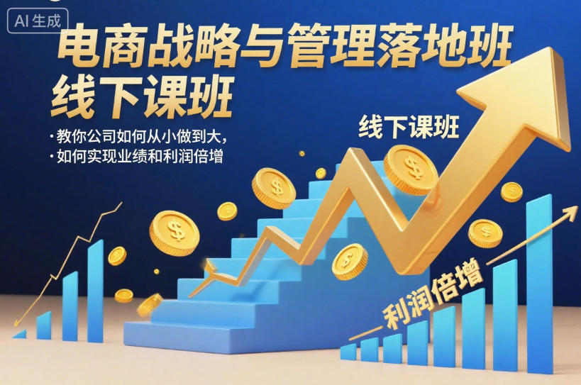 電商戰略與管理落地班線下課,教你公司如何從小做到大,如何實現業績和利潤倍增【錄音】