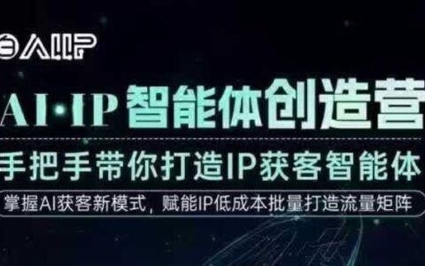 AI·IP智能體創造營，手把手帶你打造IP獲客智能體，高成交創始人IP課