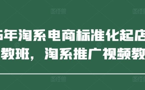 2025年淘系電商標準化起店流程私教班，淘系推廣視頻教程