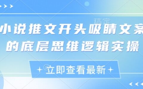 小說推文開頭吸睛文案的底層思維邏輯實操