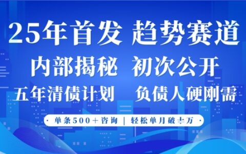 2025年首次公開，真正的事業型賽道，客咨不斷，單月輕松破W