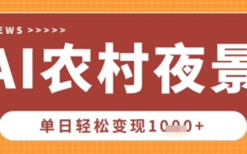 Deepseek制作農村夜景視頻，一條視頻點贊20W+，單日變現數張