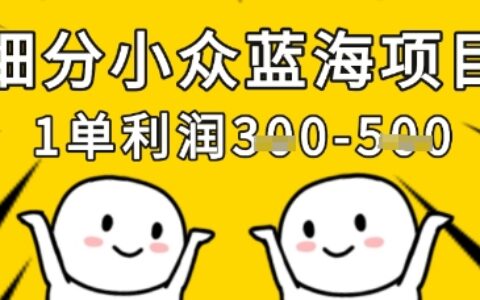 細分小眾藍海項目，一單利潤3張，每月收入穩(wěn)定過1w+