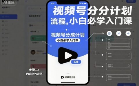 視頻號分成計劃實操流程，小白必學入門課