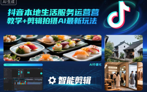 抖音本地生活服務運營教學+剪輯拍攝AI最新玩法