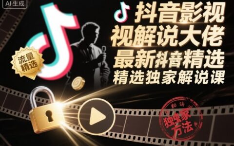 抖音影視解說大佬最新抖音進精選和獨家方法，精選獨家解說課（更新11月）
