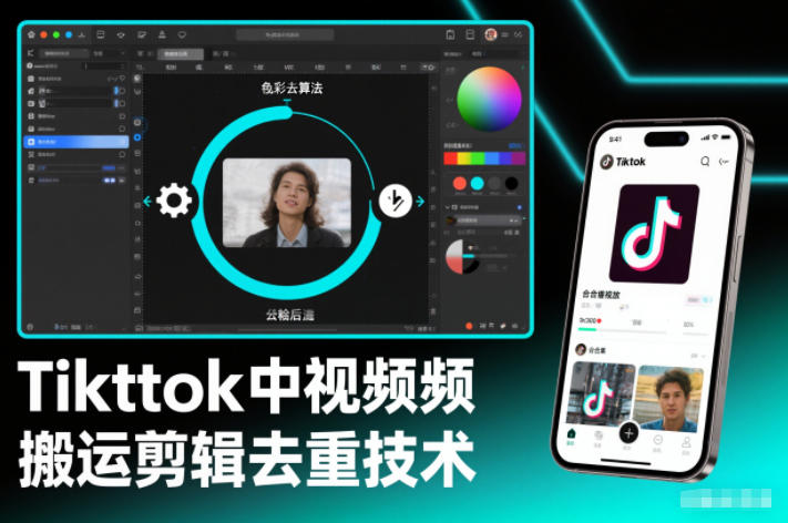 Tiktok中視頻純搬運剪輯去重技術,外來技術,自行測試