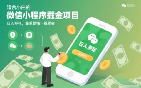 適合小白的微信小程序掘金項目，日入多張，簡單易懂一看就會【揭秘】