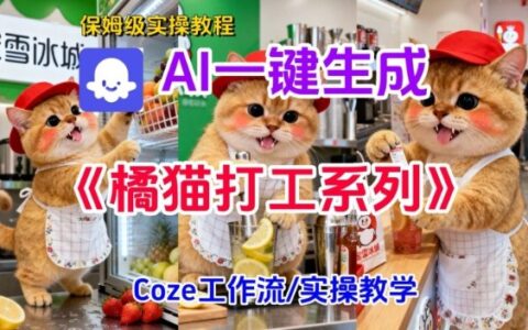 Coze扣子工作流一鍵生成胖橘貓打工短視頻，保姆級實(shí)操搭建教學(xué)