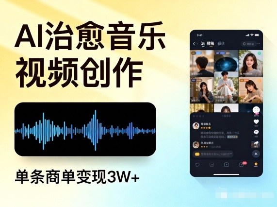AI做治愈音樂視頻，多平臺投稿，單條商單變現3W+