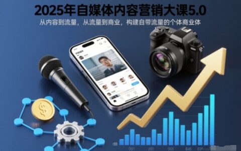 2025年自媒體內容營銷大課5.0，從內容到流量，從流量到商業，構建自帶流量的個體商業體