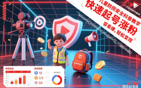 兒童防拐安全科普知識視頻制作教學，快速起號漲粉，容易爆，輕松變現