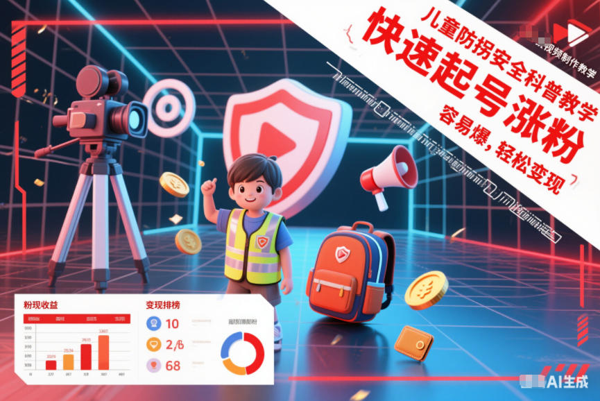 兒童防拐安全科普知識視頻制作教學,快速起號漲粉,容易爆,輕松變現