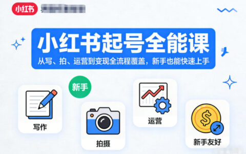 小紅書起號全能課，從寫、拍、運營到變現全流程覆蓋，新手也能快速上手