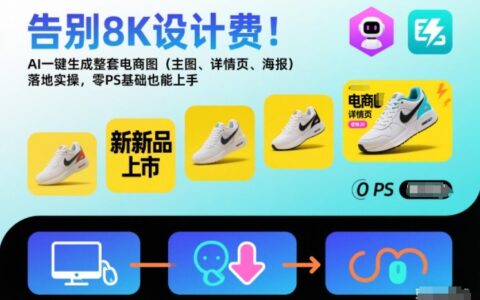 告別8K設計費！AI一鍵生成整套電商圖（主圖、詳情頁、海報）落地實操，零PS基礎也能上手